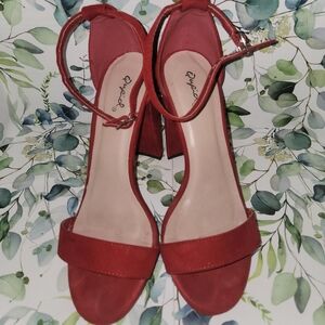 Qupid Women’s  Block Sandal Heel